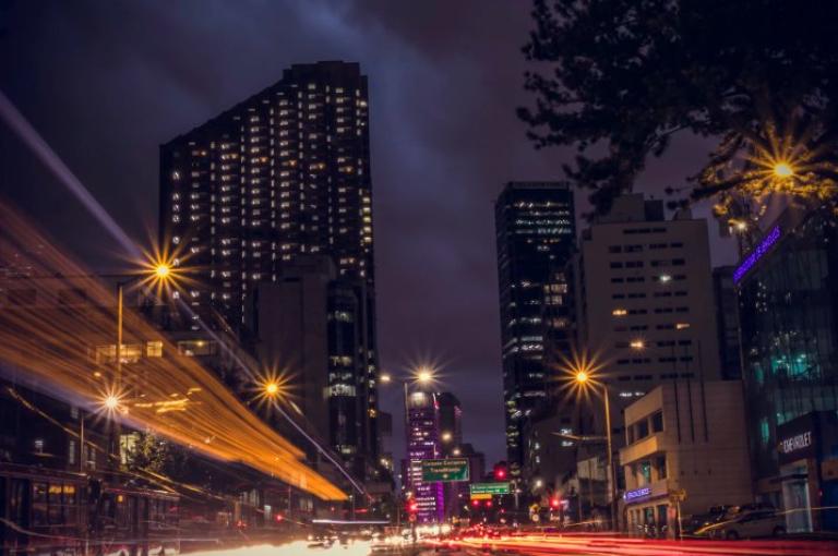 city buildings at night